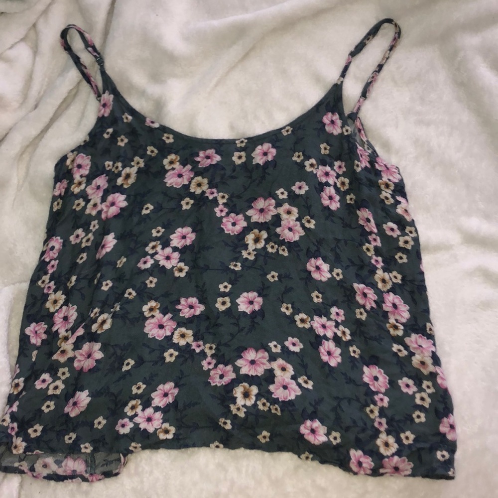 American Eagle Open Back Floral Tank